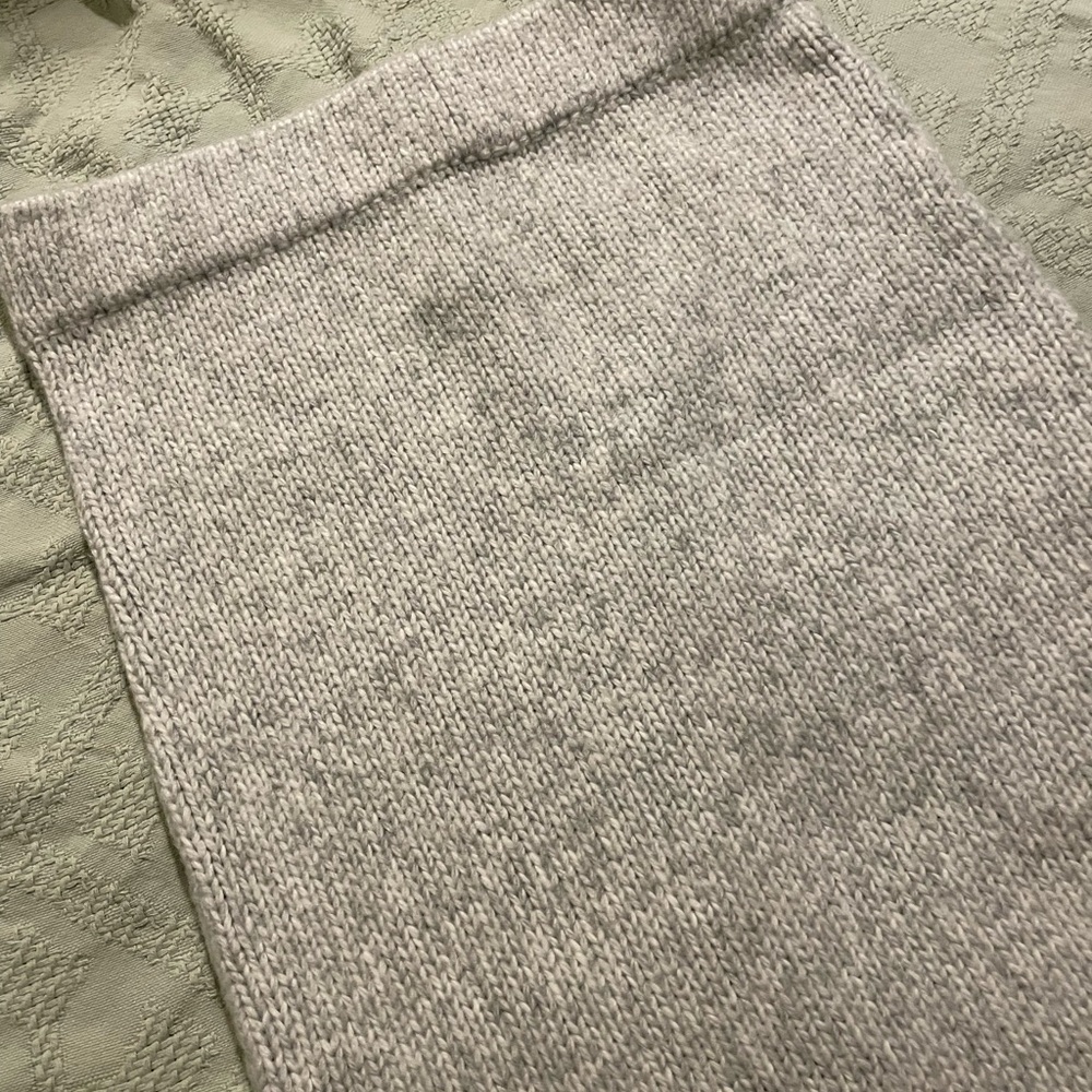 GREY SWEATER BODYCON MIDI SKIRT